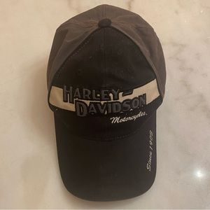 Harley Davidson Fitted Hat Black Gray Size Medium